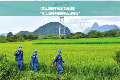 ?怎么赚钱不需要学历证明
?怎么赚钱不需要学历证明呢?