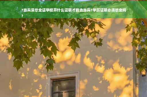 ?当兵没毕业证学校开什么证明才能去当兵?学历证明必须毕业吗
?