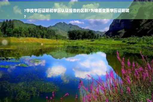 ?学校学历证明和学历认证报告的区别?为啥要变更学历证明呢
?
