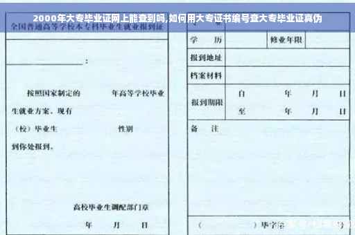 2000年大专毕业证网上能查到吗,如何用大专证书编号查大专毕业证真伪