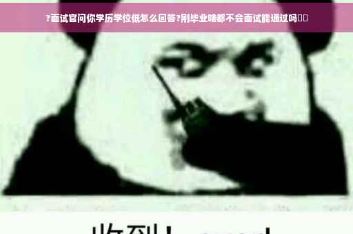 ?面试官问你学历学位低怎么回答?刚毕业啥都不会面试能通过吗⚡️