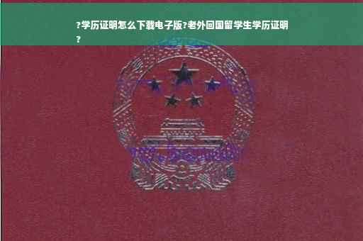 ?学历证明怎么下载电子版?老外回国留学生学历证明
?