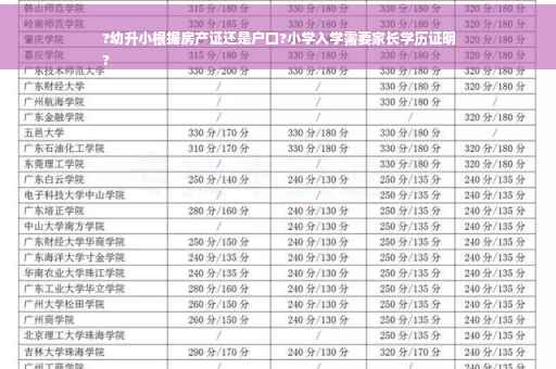 ?幼升小根据房产证还是户口?小学入学需要家长学历证明
?