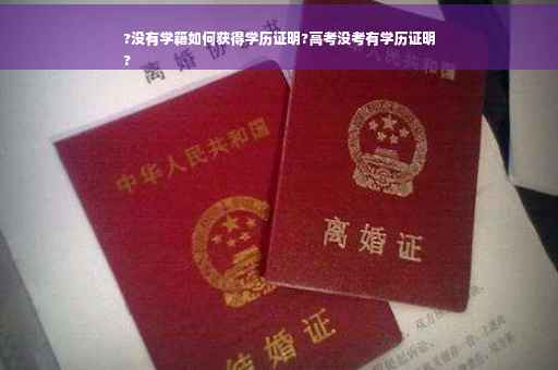 ?没有学籍如何获得学历证明?高考没考有学历证明
?