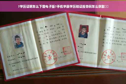 ?学历证明怎么下载电子版?手机学籍学历验证报告码怎么获取⚡️