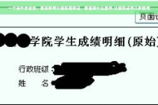 一个高中毕业生，要是想考计算机等级证，都需要什么条件,计算机证书几岁能考