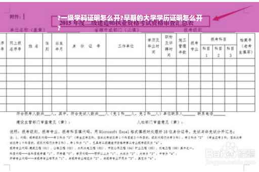 ?一级学科证明怎么开?早期的大学学历证明怎么开
?