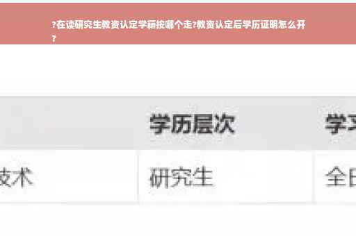 ?在读研究生教资认定学籍按哪个走?教资认定后学历证明怎么开
?