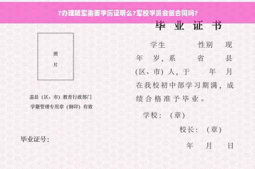 ?办理随军需要学历证明么?军校学员会签合同吗?