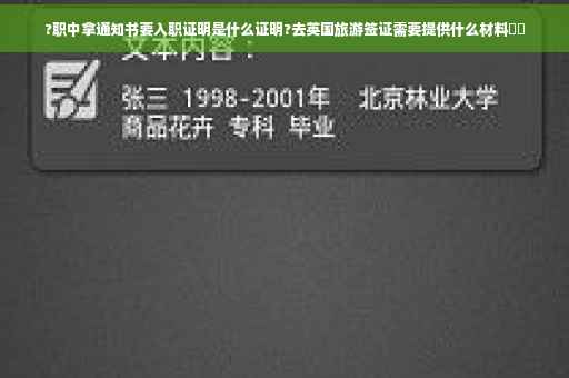 ?职中拿通知书要入职证明是什么证明?去英国旅游签证需要提供什么材料⚡️