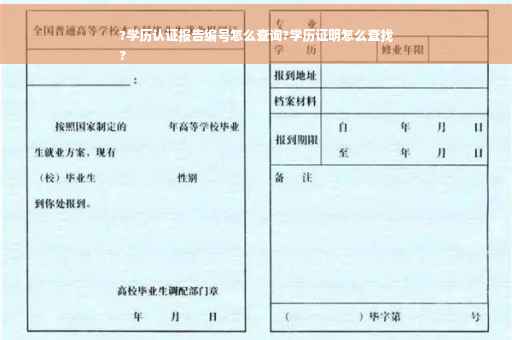 ?学历认证报告编号怎么查询?学历证明怎么查找
?