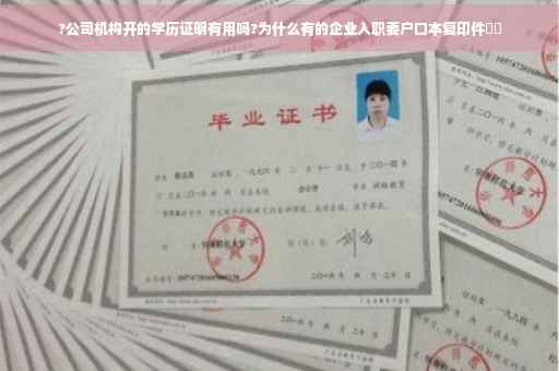 ?公司机构开的学历证明有用吗?为什么有的企业入职要户口本复印件⚡️