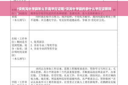 ?没有高中学籍怎么开具学历证明?没高中学籍的拿什么学历证明呀
?