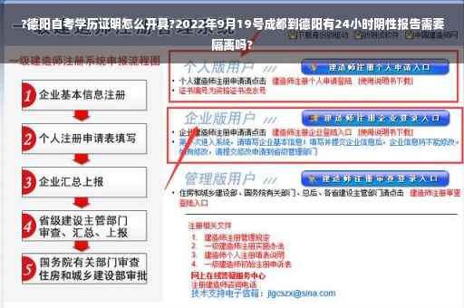 ?德阳自考学历证明怎么开具?2022年9月19号成都到德阳有24小时阴性报告需要隔离吗?
