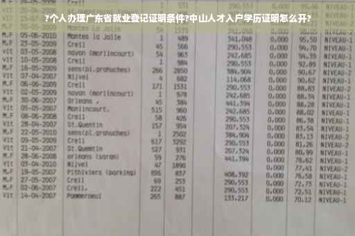 ?个人办理广东省就业登记证明条件?中山人才入户学历证明怎么开?