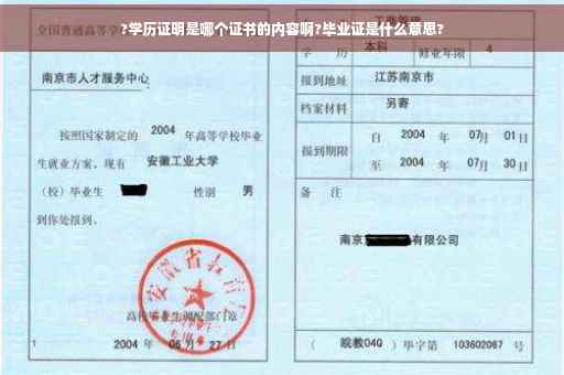 ?学历证明是哪个证书的内容啊?毕业证是什么意思?