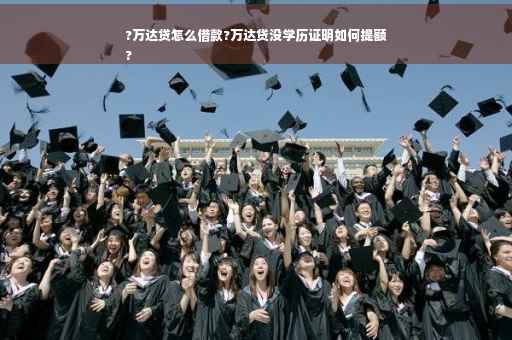 ?万达贷怎么借款?万达贷没学历证明如何提额
?