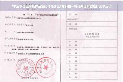 ?学历学位证明原件及复印件是什么?如何用一句话来证明你是什么学历⚡️