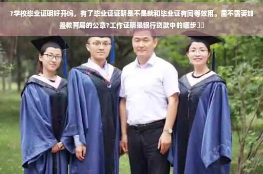 ?学校毕业证明好开吗，有了毕业证证明是不是就和毕业证有同等效用。需不需要加盖教育局的公章?工作证明是银行贷款中的哪步⚡️