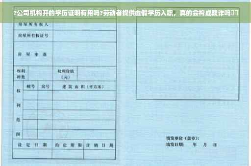 ?公司机构开的学历证明有用吗?劳动者提供虚假学历入职，真的会构成欺诈吗⚡️