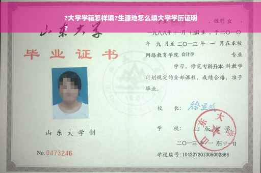 ?大学学籍怎样填?生源地怎么填大学学历证明
?