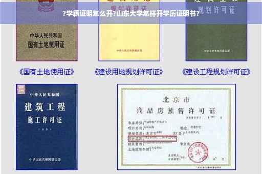 ?学籍证明怎么开?山东大学怎样开学历证明书?