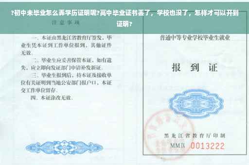 ?初中未毕业怎么弄学历证明呢?高中毕业证书丢了，学校也没了，怎样才可以开到证明?