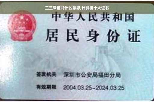 二三级证书什么意思,计算机十大证书
