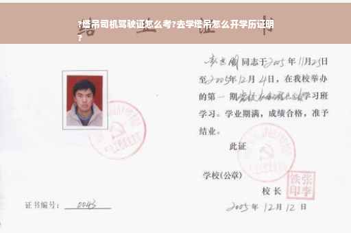 ?塔吊司机驾驶证怎么考?去学塔吊怎么开学历证明
?