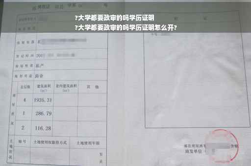 ?大学都要政审的吗学历证明
?大学都要政审的吗学历证明怎么开?