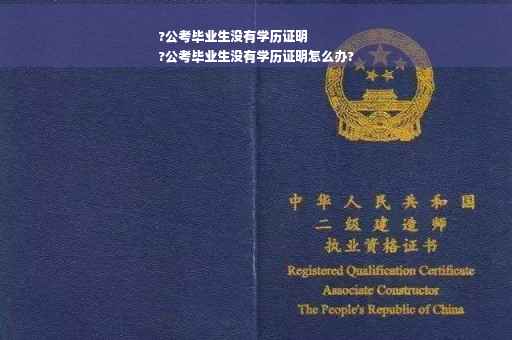 ?公考毕业生没有学历证明
?公考毕业生没有学历证明怎么办?