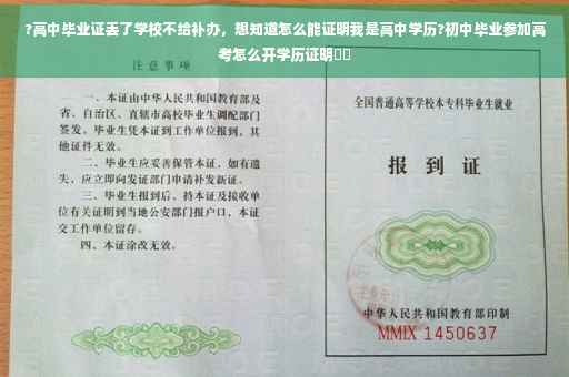 ?高中毕业证丢了学校不给补办，想知道怎么能证明我是高中学历?初中毕业参加高考怎么开学历证明⚡️