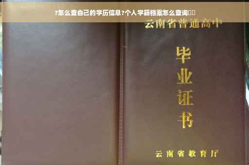 ?怎么查自己的学历信息?个人学籍档案怎么查询⚡️