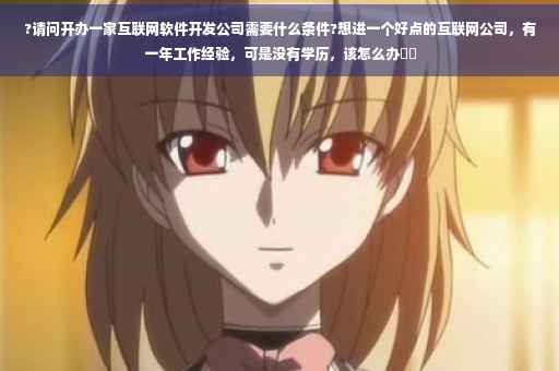 ?请问开办一家互联网软件开发公司需要什么条件?想进一个好点的互联网公司，有一年工作经验，可是没有学历，该怎么办⚡️