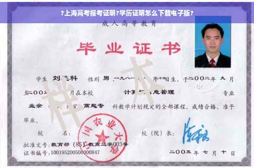 ?上海高考报考证明?学历证明怎么下载电子版?