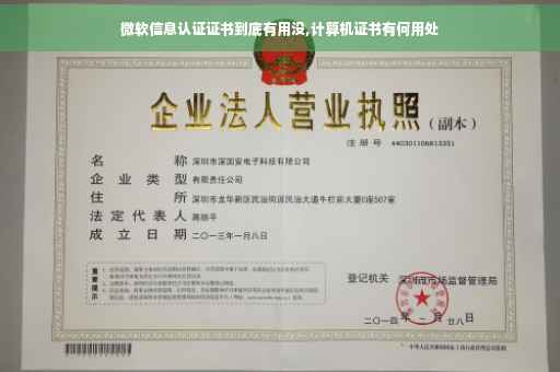 微软信息认证证书到底有用没,计算机证书有何用处