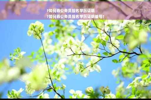?如何看公务员报名学历证明
?如何看公务员报名学历证明编号?