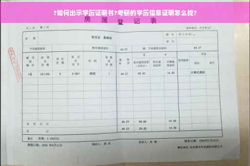 ?如何出示学历证明书?考研的学历信息证明怎么找?