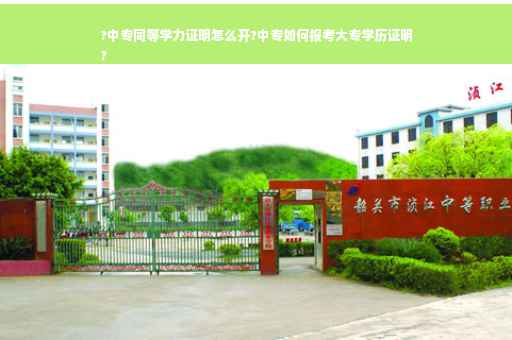?中专同等学力证明怎么开?中专如何报考大专学历证明
?