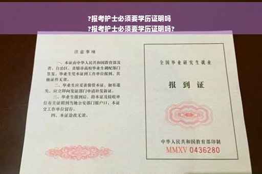 ?报考护士必须要学历证明吗
?报考护士必须要学历证明吗?