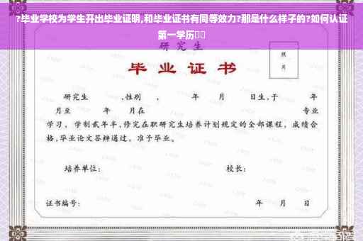 ?毕业学校为学生开出毕业证明,和毕业证书有同等效力?那是什么样子的?如何认证第一学历⚡️