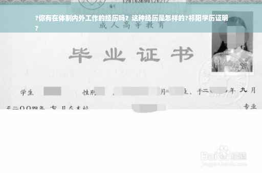 ?你有在体制内外工作的经历吗？这种经历是怎样的?祁阳学历证明
?