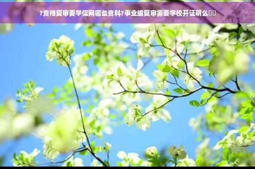 ?资格复审要学信网哪些资料?事业编复审需要学校开证明么⚡️ ?资格复审要学信网哪些资料?事业编复审需要学校开证明么⚡️