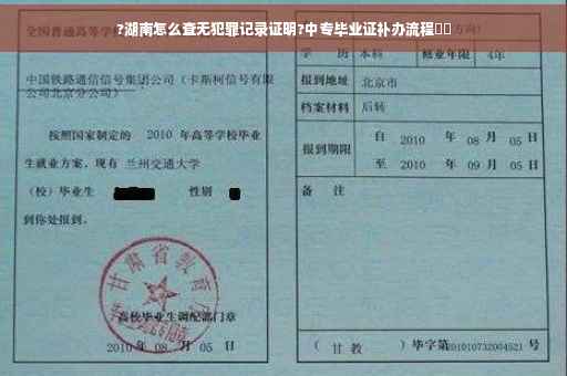 ?湖南怎么查无犯罪记录证明?中专毕业证补办流程⚡️
