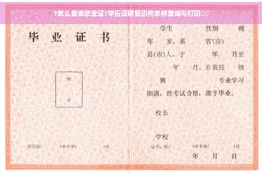 ?怎么查询毕业证?学历证明复印件怎样查询与打印⚡️