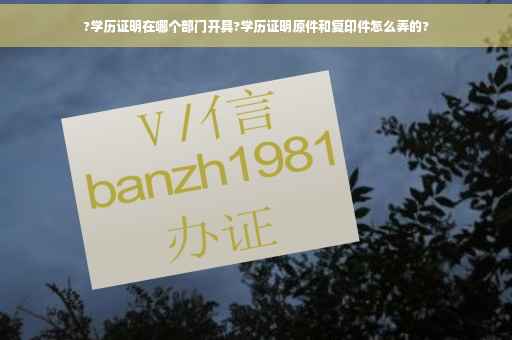 ?学历证明在哪个部门开具?学历证明原件和复印件怎么弄的?