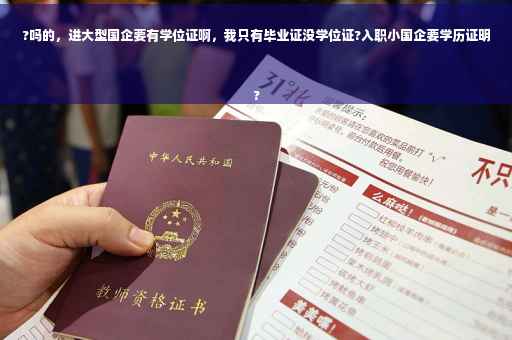 ?吗的，进大型国企要有学位证啊，我只有毕业证没学位证?入职小国企要学历证明
?