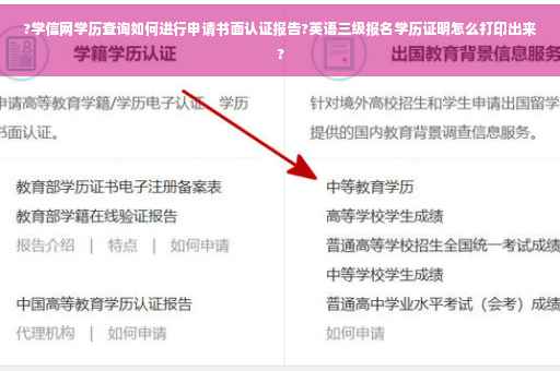 ?学信网学历查询如何进行申请书面认证报告?英语三级报名学历证明怎么打印出来?