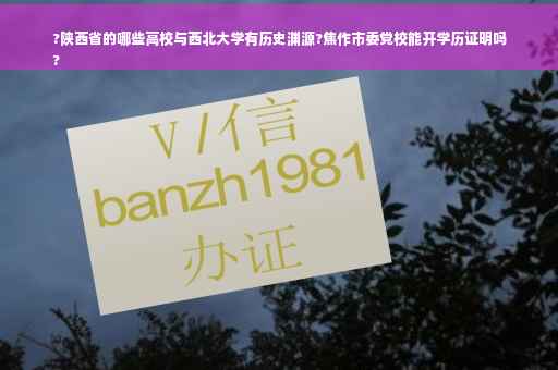?陕西省的哪些高校与西北大学有历史渊源?焦作市委党校能开学历证明吗
?