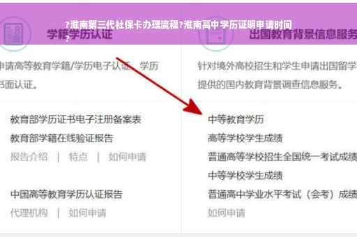 ?淮南第三代社保卡办理流程?淮南高中学历证明申请时间
?